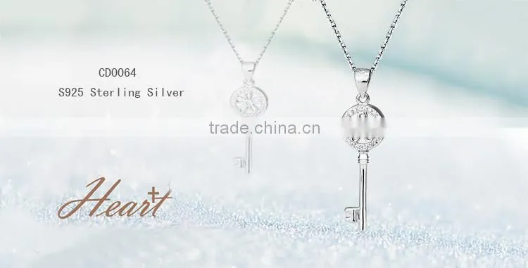 Fine silver jewellery pendants necklaces, zirconia pendant jewelry for women