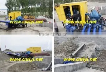 large irrigation pump driven by diesel engine with trailer