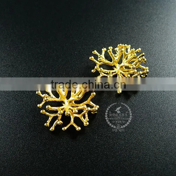 25*25mm gold plated brass coral branch pendant charm DIY supplies 1850241