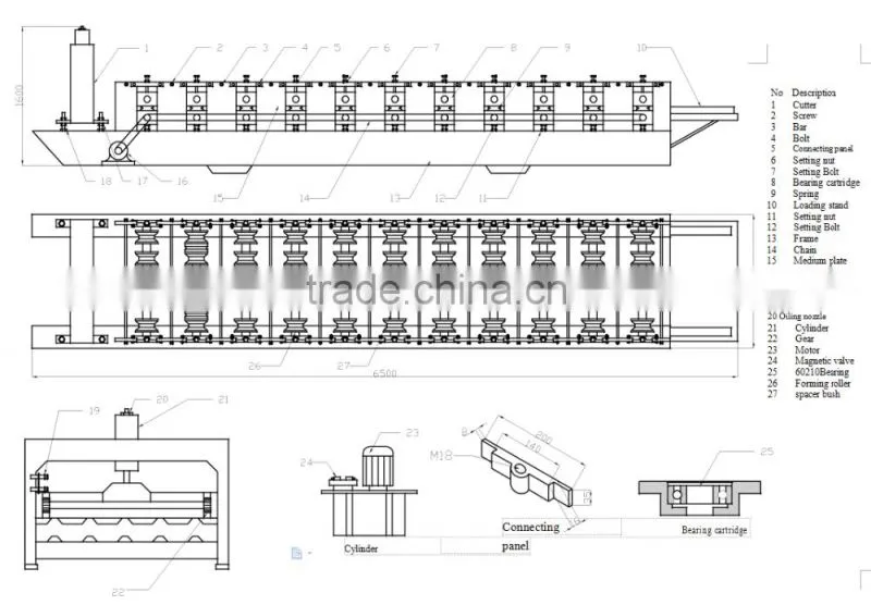 Metal roofing sheet double layer roll forming machine