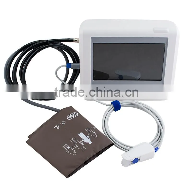 Promotion 7 Inch Vital Sign Patient Monitor 6 parameter ECG NIBP SPO2 TEMP RESP PR RPM-9000F by CE ISO approved
