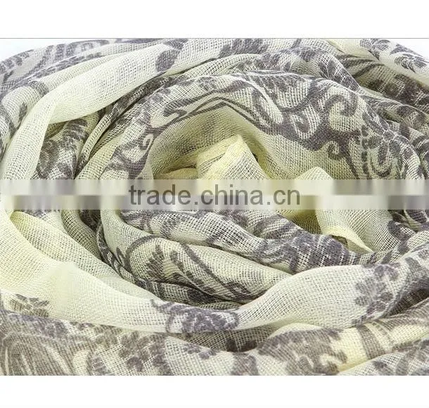 2016 New Fashion Viscose/Velvet Chiffon Scarf (BRZ036-2)
