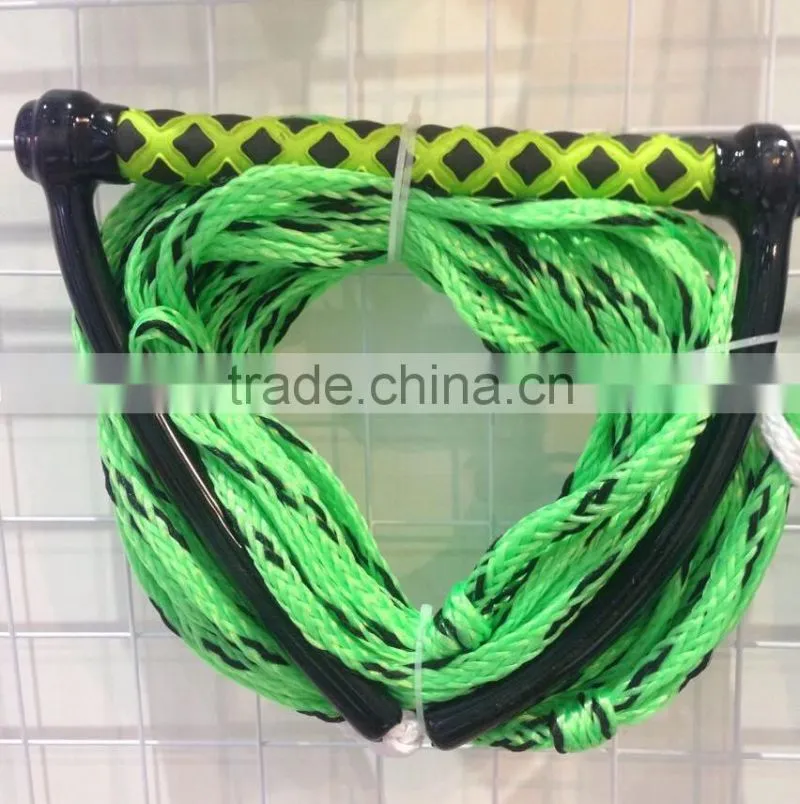 1/2'' Green Color PE material Braided Water Ski Rope with printed handle