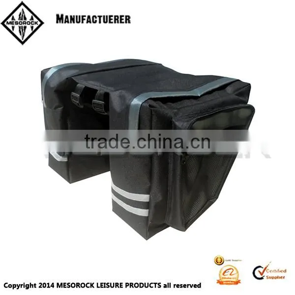 Cycling Bicycle Black Rear Double Side Rack Bag Tail Seat Pannier Bag
