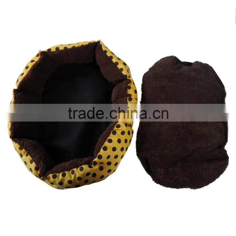 Yellow Cozy Soft Warm Fleece Pet Dog Puppy Cat Bed House Nest 40X35 with Pillow