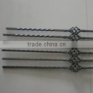 forged iron balusters with decorative baskets