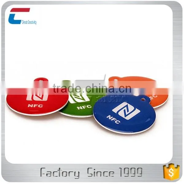 Latest product in China of passive NFC epoxy tag sticker 13.56mhz adhesive RFID tag