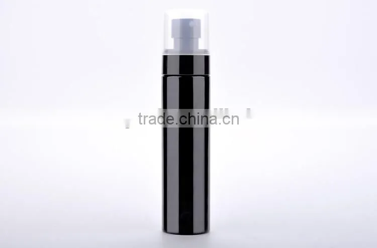 Wholesale black color 120ml PET bottle with sprayer pump