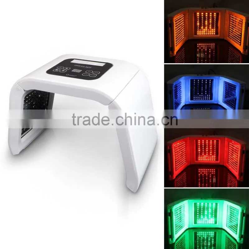 2017 Hot sale 4 color omega led light face mask light acne skin care PDT led light