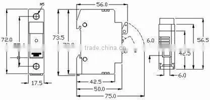 FS-033 Din Socket Connector Cartridge Cylinder Ceramic Fuse Holder