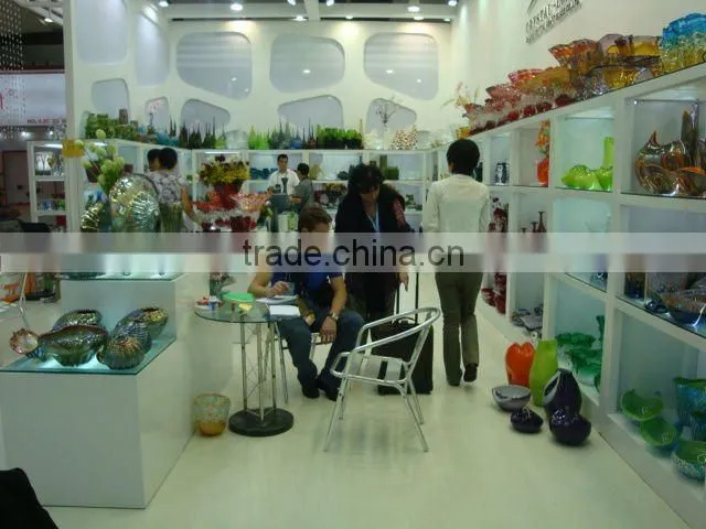 Large martini modern colorful decorative blown glass flower vase for sale