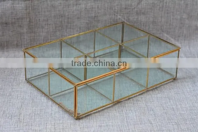 Rectangular clear glass storage box keepsake immortal flowers glass flower boxes