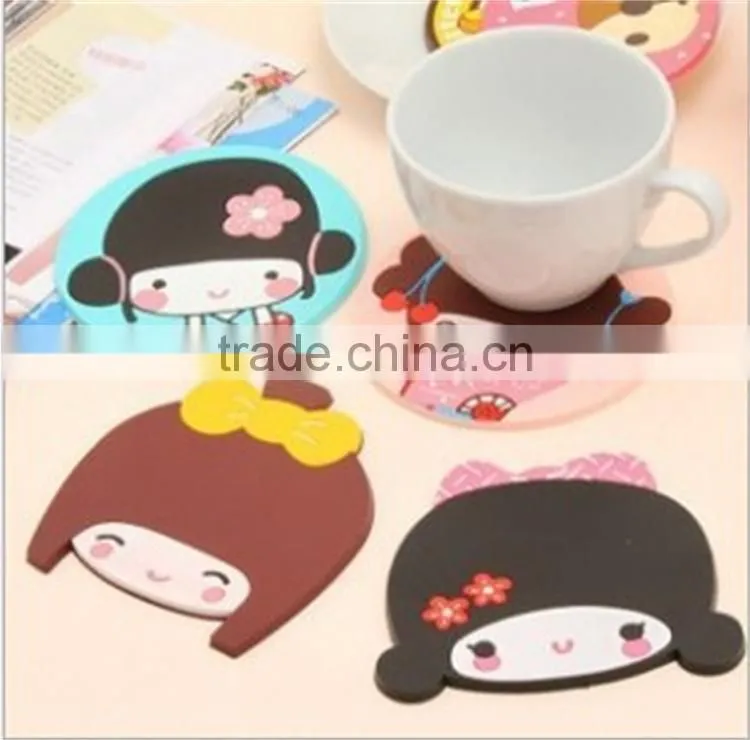 14071809 custom personalized silicone rubber cup coaster mat