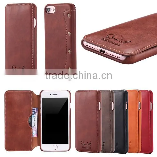 New product wallet flip PU leather mobile phone case for iPhone 7
