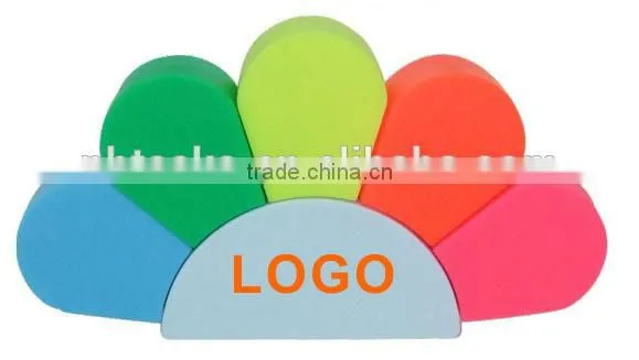 5 Colors flower shaped custom logo plastic highlighter fluorescent pen