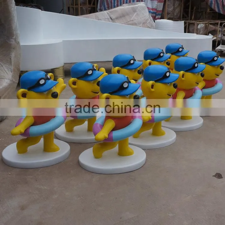 Fiberglass cartoon bear statue