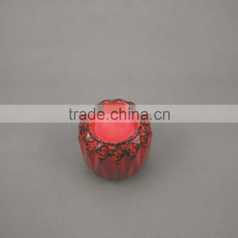 Antique Table Top Elegant Red Ceramic Candle Holders,Ceramic Tealight Candle Holders