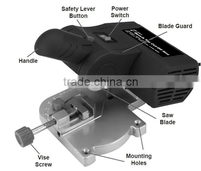 50mm 120W 7800rpm Small Table Miter Saw 2" Mini Miter Cut off Saw
