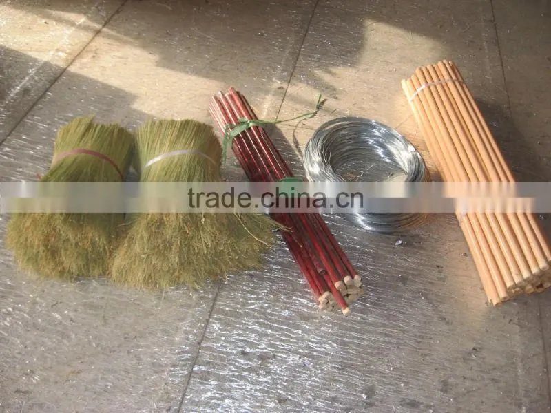 Brooms Factory in China, Garden Tool Long Wood Handle Broom Grass Brooms
