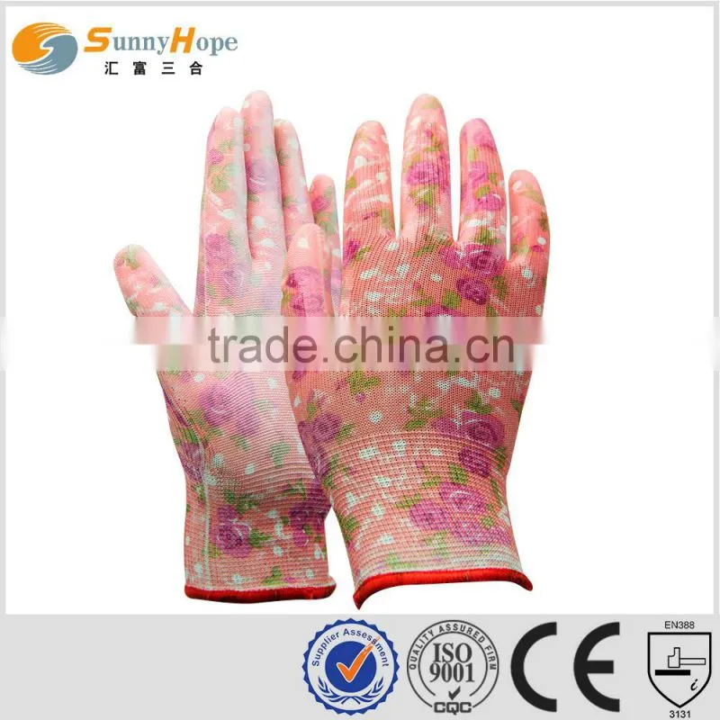 sunnyhope 13G Palm Coated Fit Safety Work PU Gloves