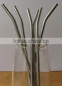 Bent Stainless Steel Long Cool Drinking Straw 4pcs/Set Curved Metal Straw