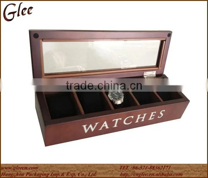 Wooden Display Box Watch Box With Glass Lid
