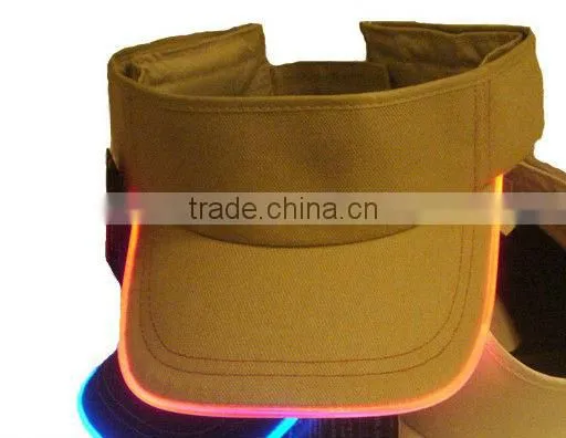 LED fiber optic cap Adjustable Hat visor cap