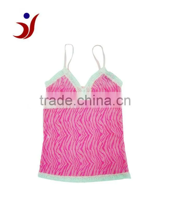 high quality fashion design ladies sexy lace print camisole