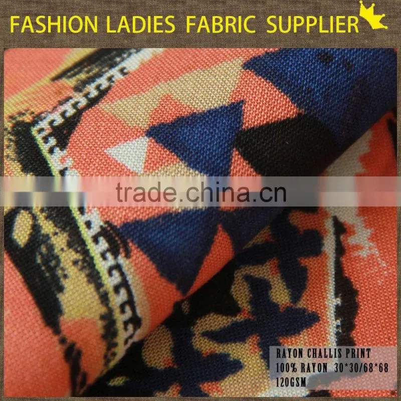 Rayon digital printing fabric made in china100% printed viscose woven fabric fashion lady garment fabric