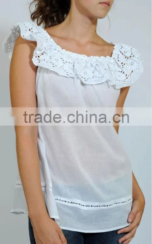 ladies white cotton top