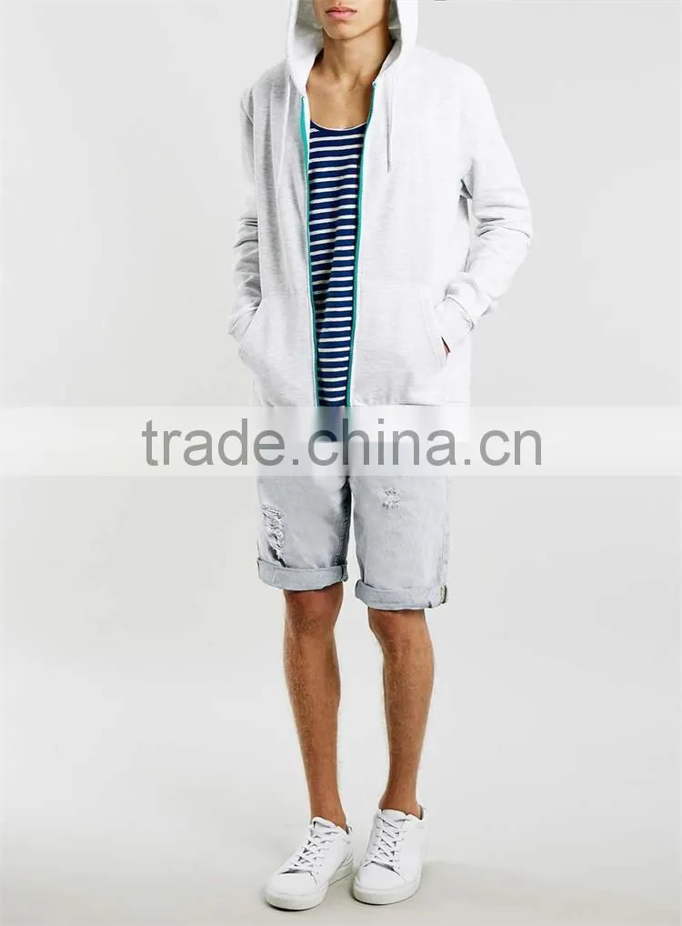 White and navy striped custom design mens gym singlets