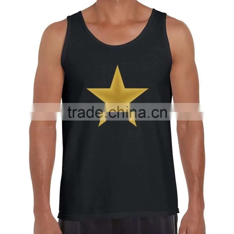 Custom printing cotton spandex sleeveless sports A-shirt