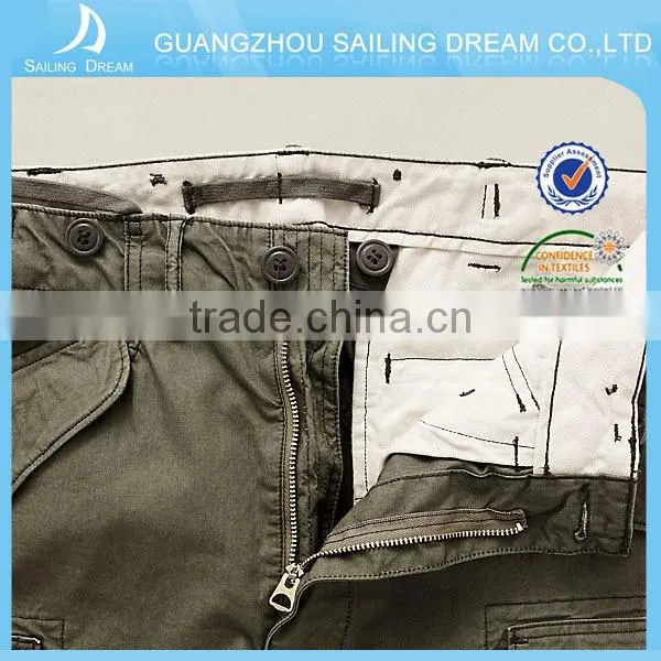 Best price pure cotton heavy washed military style cargo pants
