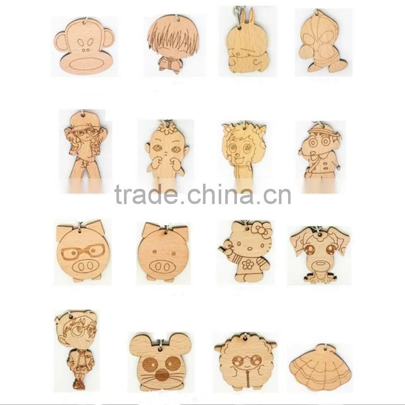 Chinese Zodiac Cow Wood Keychain Customized Carving Wood Craft