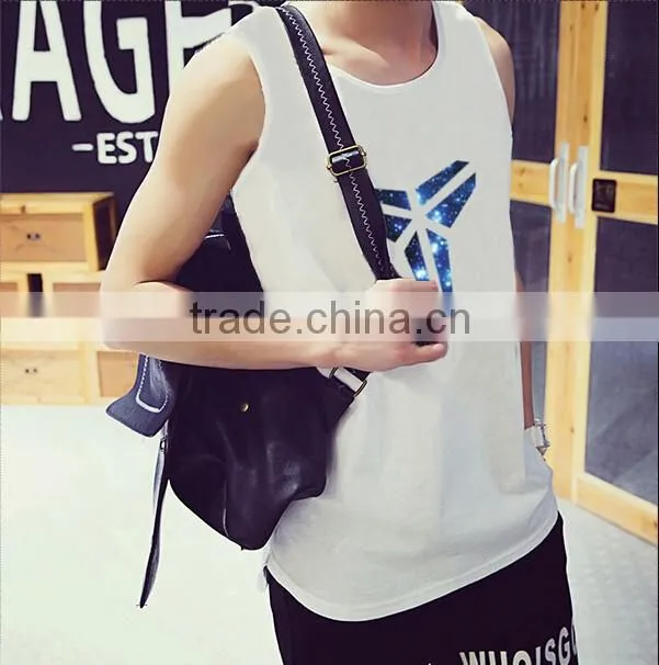 Latest Mens Elastic Gym Vest Design Pinted Tank Top For Men