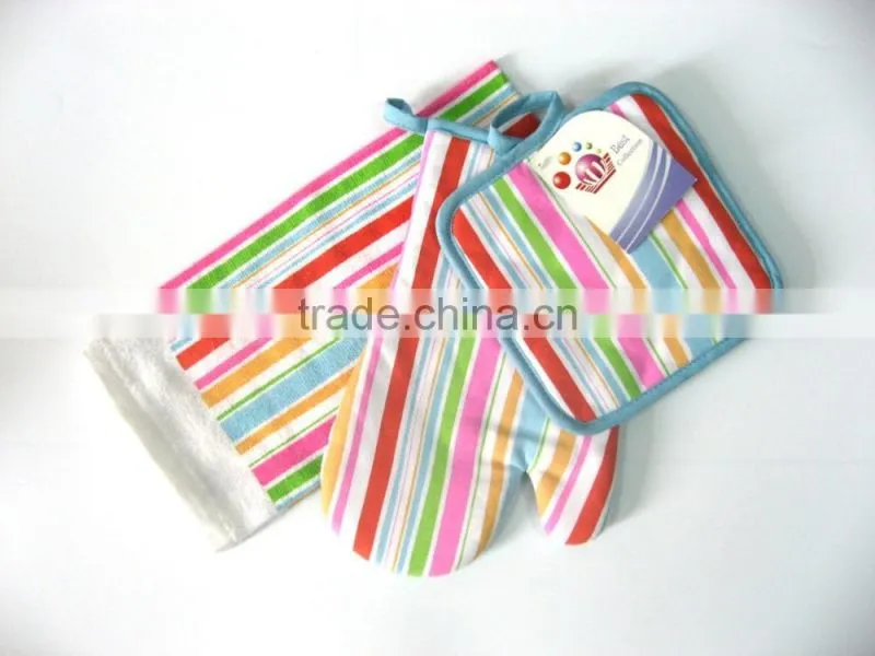 on sales kitchen set with kitchen towel, oven mitt and pot holder
