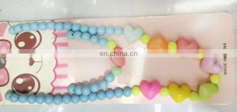 Custom Design Heart Shape bead kids bracelet and necklace Sets