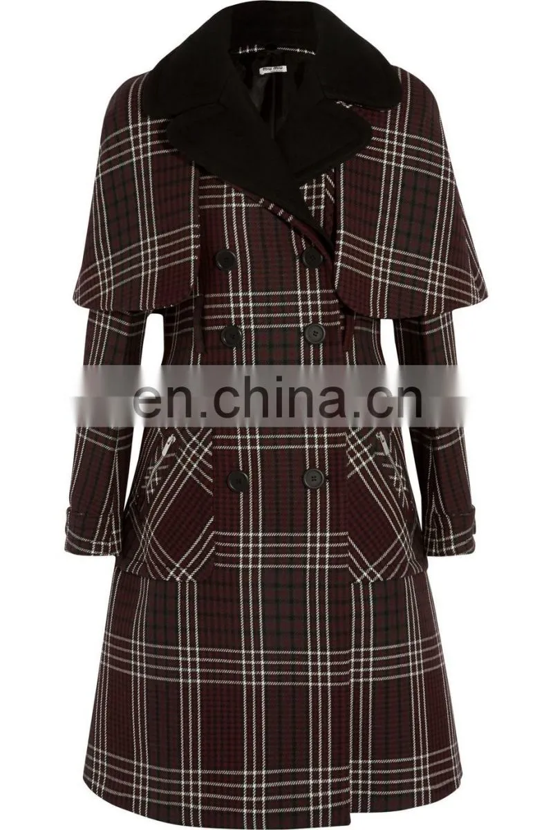 new fashion grid women coat ,fashion design long lady coat
