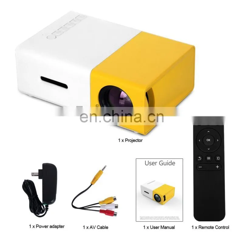 YG300 Built-in Battery Portable Mini Pocket Projector HD 1080P Mini Projector YG300 with TV Tuner Outdoor Home Cinema Theater