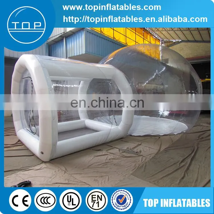 High quality service equipment PVC tarpaulin inflatable clear dome tent