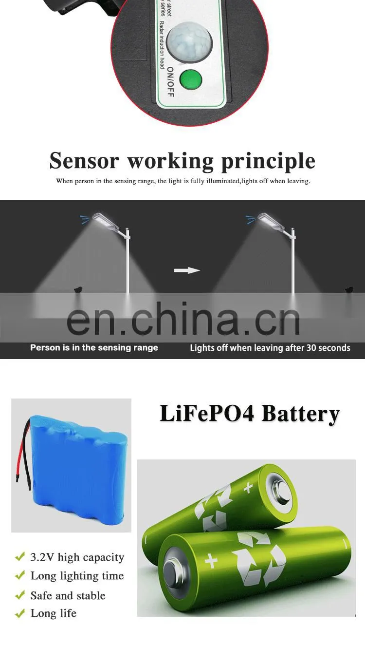 solar lamp all-in-one high lumen 60 100 150 200 watts ip66 alunimun solar led street light