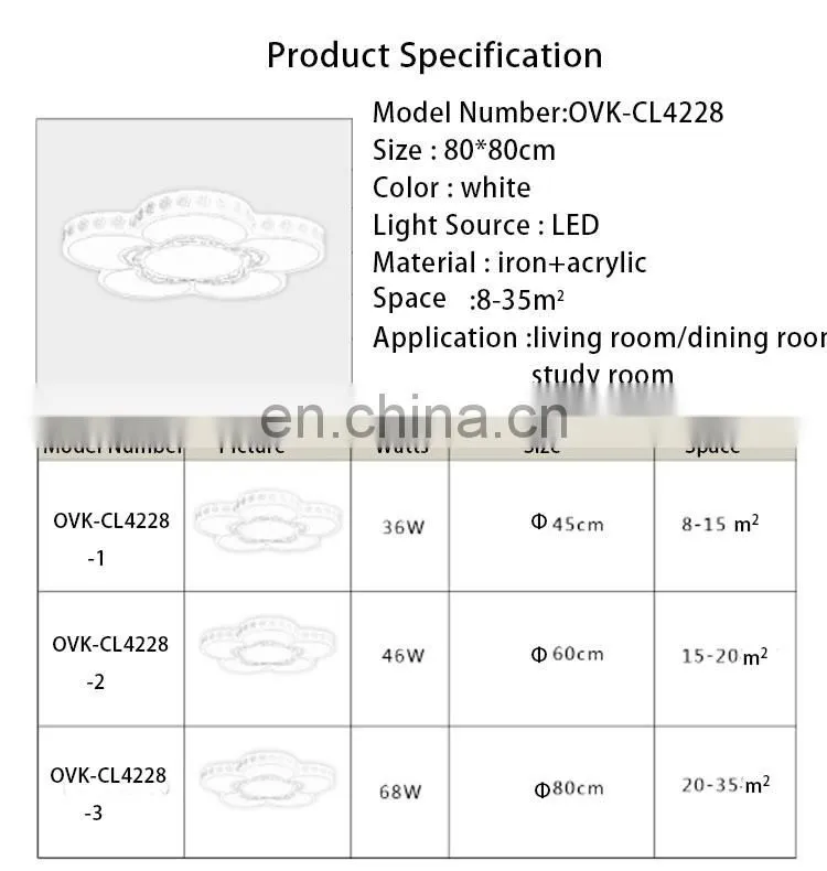 Modern simple atmosphere LED living room ceiling lamp creative iron acrylic bedroom study lighting