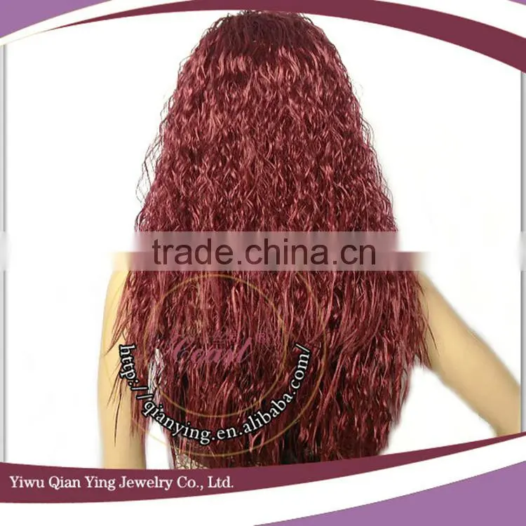 beauty carmine curly fake synthetic hair party wig