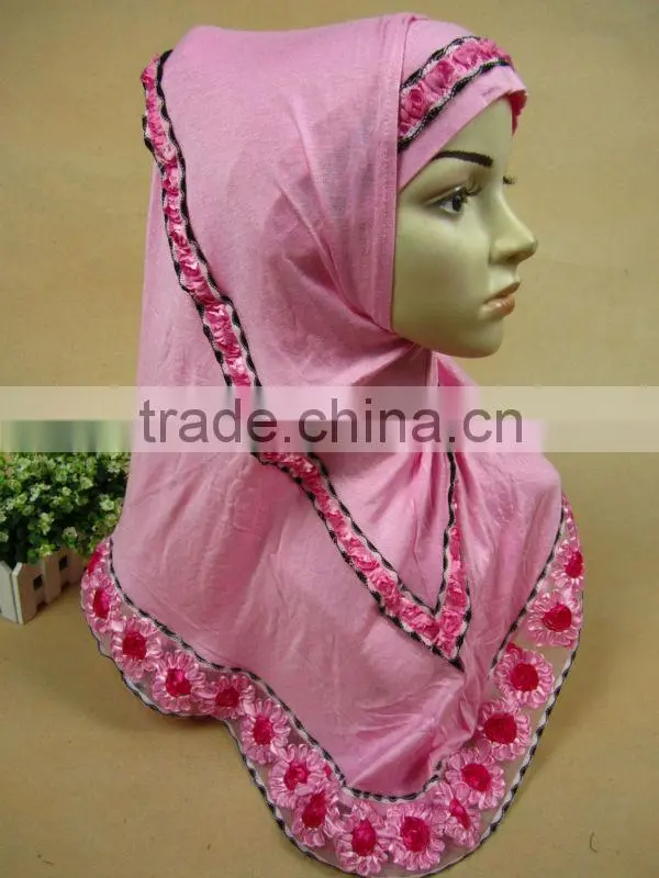 A515 Flower design 2 piece cotton Al- Amira hijabs