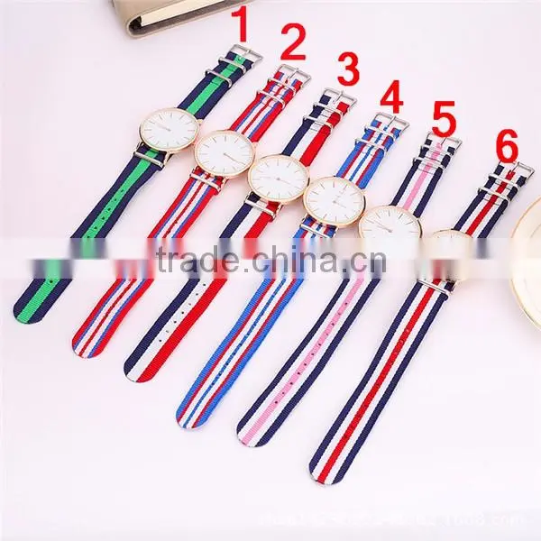 China watch factory promotional men quartz fabric wrist watch for student, wrist watches ladies, charm men watch