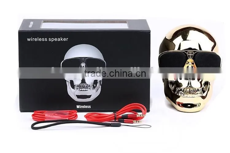New Plastic Metallic SKULL Wireless Bluetooth Speaker Sunglass NFC Skull Speaker Mobile Subwoofer Multipurpose Speaker