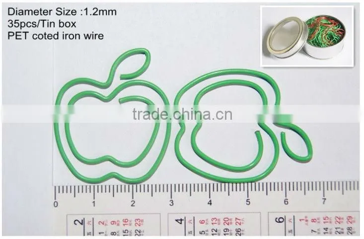 Promotional apple paper clips tin box
