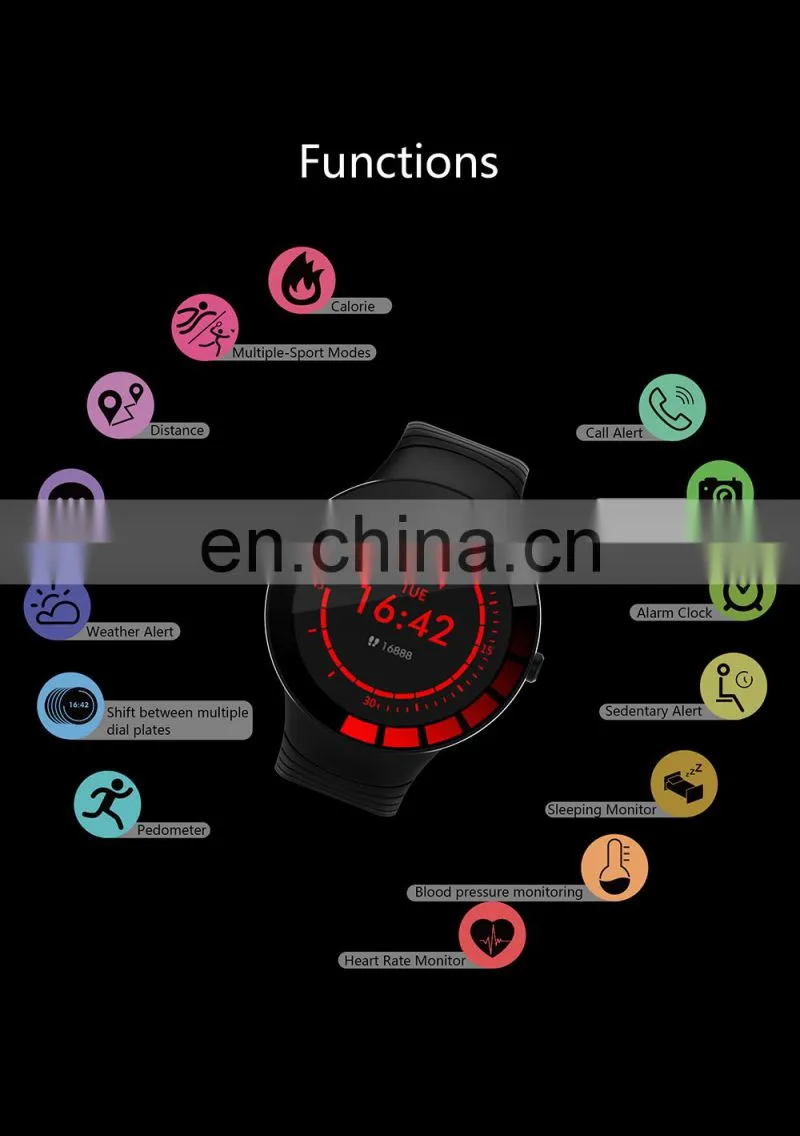 SANDA E3 Branded Watches Temperature Alarm Heart Rate Clock Sport Adult Android Smart Watch
