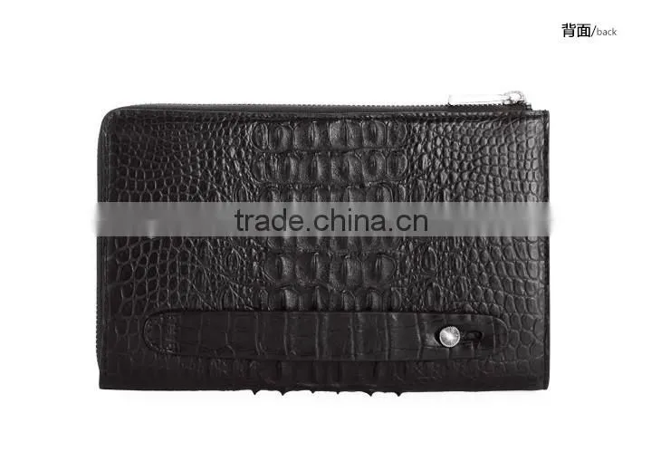 vintage style crocodile and soft calf leather men clutch wristlet wallet handbag wholesale