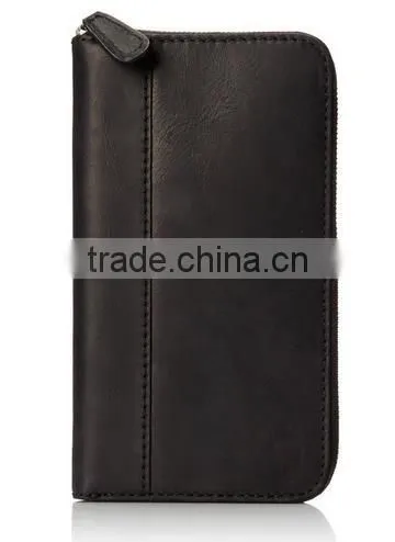 vintage cowhide leather clutch wallet travel organizer wallet for men
